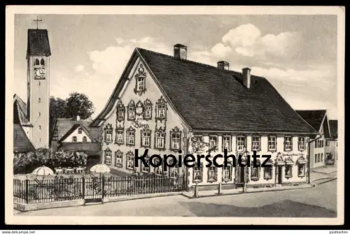 ALTE POSTKARTE ALTUSRIED OBERALLGÄU GASTHOF ZUM BÄREN INHABER GEORG & MARIA IMMLER Oberallgäu Ansichtskarte postcard cpa