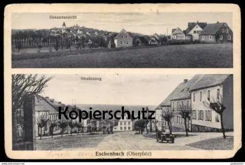 ALTE POSTKARTE ESCHENBACH OBERPFALZ GESAMTANSICHT STRASSENZUG Auto car Pfalz cpa postcard AK Ansichtskarte