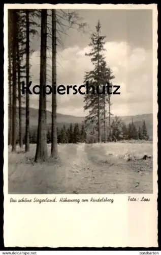 ALTE POSTKARTE DAS SCHÖNE SIEGERLAND HÖHENWEG AM KINDELSBERG bei Kreuztal Foto Loos cpa postcard AK Ansichtskarte