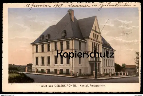 ALTE POSTKARTE GRUSS AUS GEILENKIRCHEN KÖNIGLICHES AMTSGERICHT Gericht Court Tribunal Justice postcard AK Ansichtskarte
