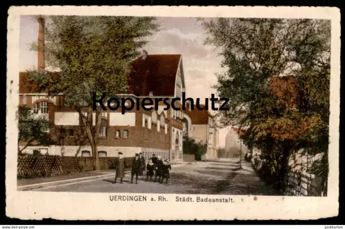 ALTE POSTKARTE UERDINGEN AM RHEIN STÄDTISCHE BADEANSTALT Kinder Bad Schwimmbad Swimming Bath Piscine Crefeld Krefeld cpa