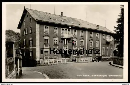 ALTE POSTKARTE HOTEL LAMM DONAUESCHINGEN BEFLAGGUNG FLAGGE cpa postcard AK Ansichtskarte