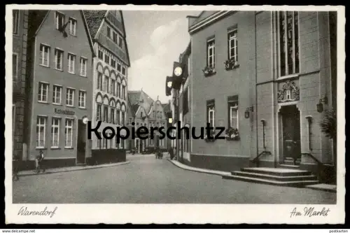 ALTE POSTKARTE WARENDORF AM MARKT RATSSCHÄNKE 1941 BEFLAGGUNG AK Ansichtskarte cpa postcard
