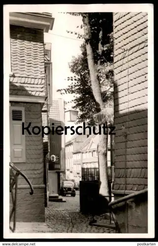 ALTE FOTO POSTKARTE SCHWELM 1956 GASSE LKW REKLAME BERGER KAKAO SCHOKOLADE STOLLWERCK Ansichtskarte postcard cpa photo
