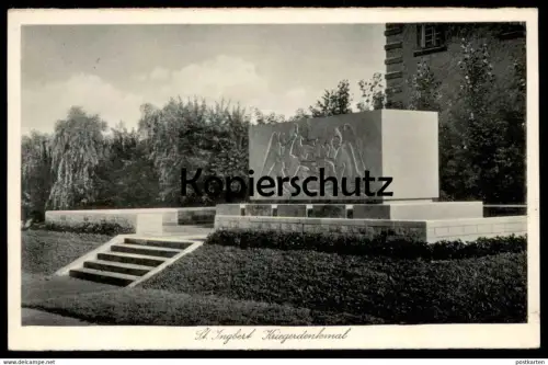 ALTE POSTKARTE ST. INGBERT KRIEGERDENKMAL 1940 SAAR SAARGEBIET Monument Engel Angel Ange cpa postcard AK Ansichtskarte