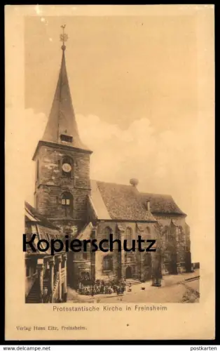 ALTE POSTKARTE FREINSHEIM PROTESTANTISCHE KIRCHE Kinder children enfants church église Ansichtskarte AK postcard cpa