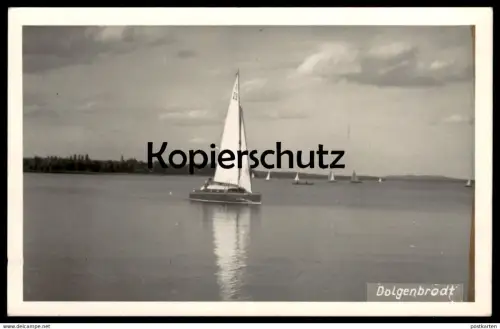 ALTE POSTKARTE DOLGENBRODT HEIDESEE SEEbei Königswusterhausen Segelboot Sailing boat Voilier Yole postcard Ansichtskarte
