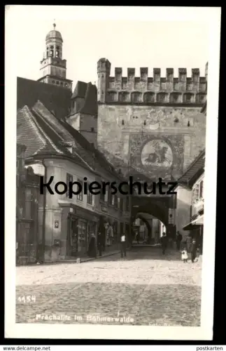 ALTE POSTKARTE PRACHATITZ IM BÖHMERWALDE OSTMARK MAGGI REKLAME Fresko Fresco Prachatice Ceska Czech Republic postcard