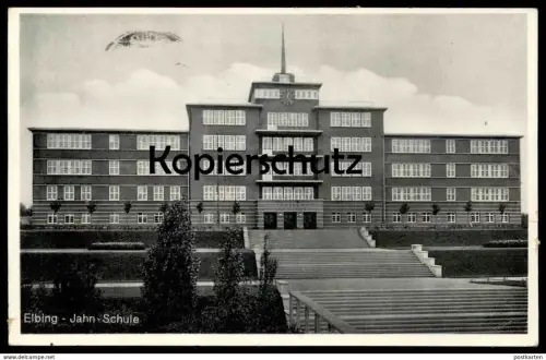 ALTE POSTKARTE ELBING JAHN-SCHULE 1940 Elblag Feldpost Polska Poland Polen Ostpreussen school école AK cpa postcard