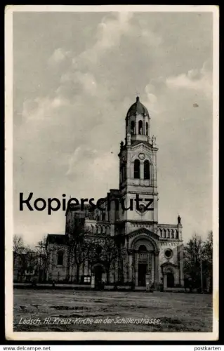 ALTE POSTKARTE LODSCH HL. KREUZ-KIRCHE AN DER SCHILLERSTRASSE 21.05.1940 LITZMANNSTADT LODZ Polska Poland Polen cpa AK