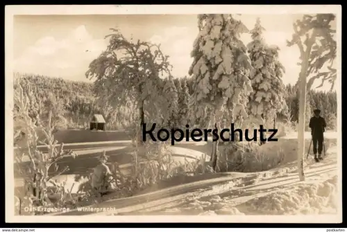 ALTE POSTKARTE OST-ERZGEBIRGE WINTERPRACHT WINTER SCHNEE SKI Foto Gassmann Altenberg Skisport alpine skiing postcard cpa
