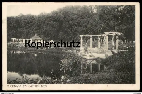 ALTE POSTKARTE ZWEIBRÜCKEN ROSENGARTEN DEUX-PONTS Garten garden Park Rose Rosen Roses Botany cpa postcard Ansichtskarte
