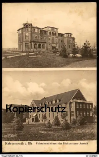 ALTE POSTKARTE KAISERSWERTH AM RHEIN FEIERABENDHÄUSER DER DIAKONISSEN-ANSTALT 1914 Düsseldorf cpa postcard Ansichtskarte