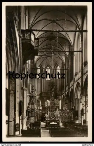 ALTE POSTKARTE STRALSUND NIKOLAIKIRCHE MITTELSCHIFF NACH OSTEN ALTAR Nicolaikirche Kirche church église autel postcard