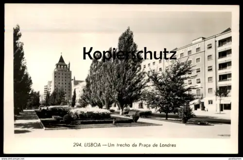 ÄLTERE POSTKARTE LISBOA - UM TRECHO DA PRACA DE LONDRES Lissabon Lisbonne Lisbon Portugal cpa postcard AK Ansichtskarte