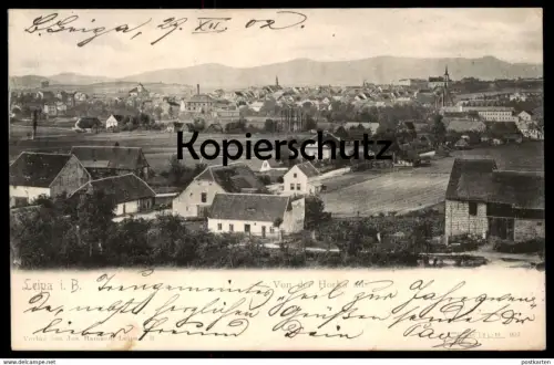 ALTE POSTKARTE LEIPA VON DER HORKA AUS PANORAMA Böhmisch Böhmen Ceska Lipa Sudeten Ansichtskarte AK postcard cpa