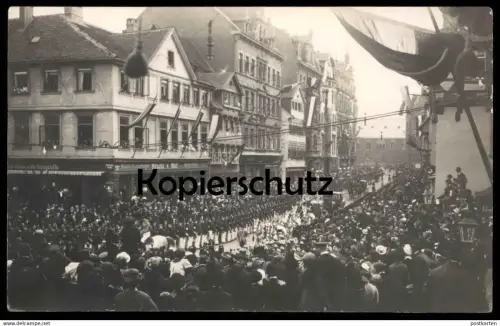 ALTE POSTKARTE BRAUNSCHWEIG FEST PARADE VERMUTLICH KAISERBESUCH Festschmuck Flaggen Kaiser cpa postcard AK Ansichtskarte