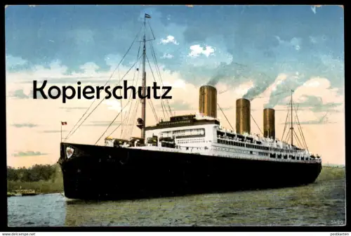 ALTE POSTKARTE S.S. VATERLAND STEAMER SHIP STEAMSHIP SCHIFF DAMPFER bateau à vapeur Paquebot Hamburg-New York 7 Tage