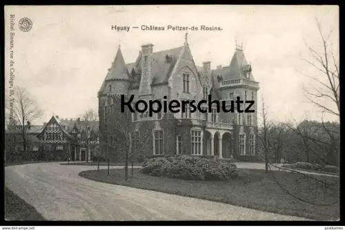 ALTE POSTKARTE HEUSY CHATEAU GEORGES PELTZER-DE ROSINS 1912 Verviers castle Schloss cpa postcard AK Ansichtskarte