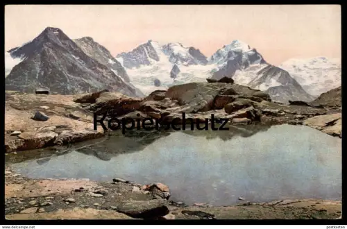 ALTE POSTKARTE SCHWEIZ FUORCIA SURLEJ PIZ ROSEG PIZ BERNINA Kanton Graubünden Switzerland Suisse Photochromie postcard