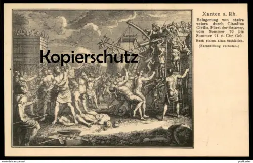 ALTE POSTKARTE XANTEN BELAGERUNG VON CASTRA VETERA DURCH CLAUDIUS CIVILIS BATAVER FÜRST postcard cpa AK Ansichtskarte