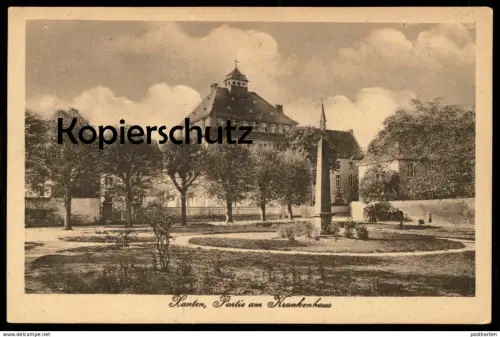 ALTE POSTKARTE XANTEN PARTIE AM KRANKENHAUS 1919 hospital postcard cpa AK Ansichtskarte