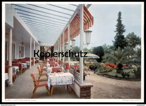 ALTE POSTKARTE BAD WILDUNGEN HOTEL KAISERHOF KAFFEE- UND FRÜHSTÜCKSTERASSE cpa postcard Ansichtskarte AK