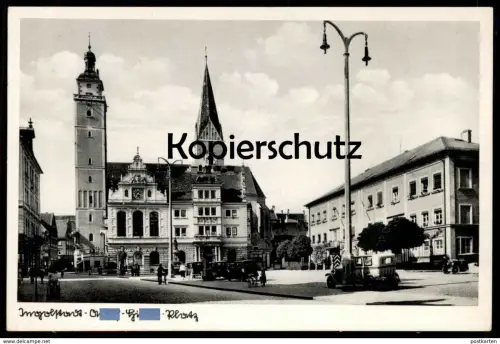ALTE POSTKARTE INGOLSTADT UM 1940 A-H-PLATZ Autos Auto old cars car cpa postcard AK Ansichtskarte