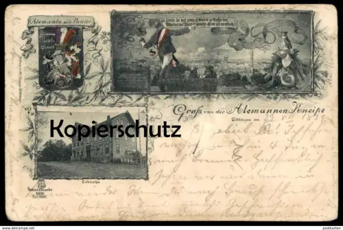 ALTE AK GRUSS VON DER ALEMANNEN-KNEIPE GÖTTINGEN 1899 EXKNEIPE ALEMANIA SEIS PANIER STUDENTIKA CORPS STUDENTICA ALEMANIA