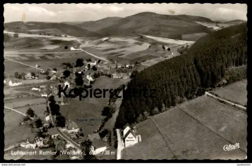 ÄLTERE POSTKARTE LUFTKURORT RATTLAR LUFTBILD WILLINGEN KREIS WALDECK Fliegeraufnahme cpa postcard AK Ansichtskarte