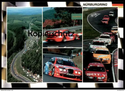 ÄLTERE POSTKARTE NÜRBURGRING PORSCHE LANCIA JAGUAR Dunlop SAT1 Recaro Amica Formel Rennen Race Nürburg Adenau postcard
