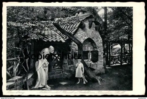 ALTE POSTKARTE BENSBERG MILCHBORNTAL HÄNSEL UND GRETEL IM STALL Märchen fairy tale fable Grimm Hexe witch sorcière cpa