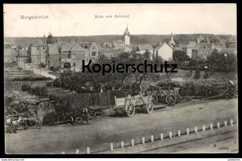 ALTE POSTKARTE BURGSTEINFURT BLICK VOM BAHNHOF MANN RAD view from station vieux à gare Steinfurt postcard Ansichtskarte