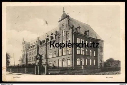ALTE POSTKARTE BRÜHL ALUMNAT FAHNE ROTES KREUZ FELDPOST-STEMPEL 1916 cpa postcard AK Ansichtskarte