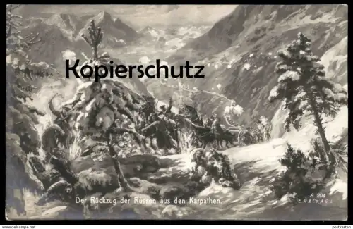 ALTE POSTKARTE RUMÄNIEN KARPARTHEN RÜCKZUG DER RUSSEN russian soldiers Romania Karpaten Carpati Karparty postcard cpa AK