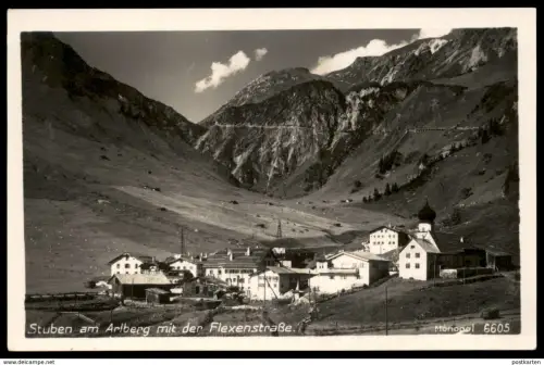 ALTE POSTKARTE STUBEN AM ARLBERG MIT DER FLEXENSTRASSE Klösterle Kloesterle Austria Autriche cpa postcard Ansichtskarte