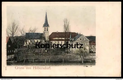 ALTE POSTKARTE GRUSS AUS HILBERSDORF 1906 BOBRITZSCH-HILBERSDORF bei Freiberg Sachsen cpa postcard Ansichtskarte AK