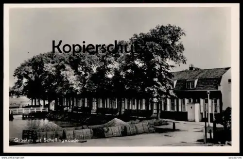 ALTE POSTKARTE GROETEN UIT SCHELLINGWOUDE FRACHTSCHIFF STEINE cargo ship Amsterdam Noord Nederland netherlands postcard