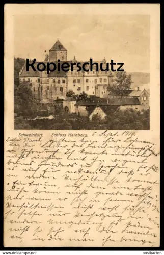 ALTE POSTKARTE SCHWEINFURT SCHLOSS MAINBERG SCHONUNGEN 1910 castle chateau AK Ansichtskarte cpa postcard