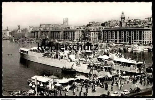 ÄLTERE POSTKARTE MARSEILLE LE VIEUX PORT BATEAU BATEAUX DE GUERRE F53 F71 Kriegsschiff battle ship warship marine cpa AK