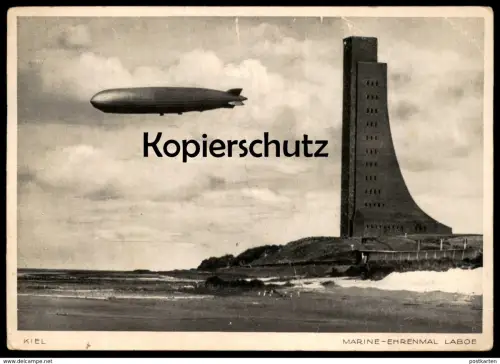 ALTE POSTKARTE KIEL MARINE-EHRENMAL LABOE ZEPPELIN LUFTSCHIFF Airship dirigeable aéronef aérostat postcard cpa