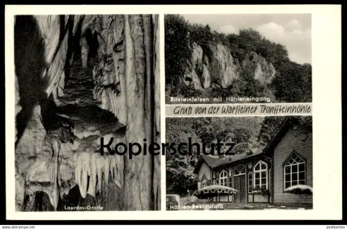 ALTE POSTKARTE GRUSS VON DER WARSTEINER TROPFSTEINHÖHLE WARSTEIN LOURDES-GROTTE BILSTEINFELSEN grotte cave cpa postcard