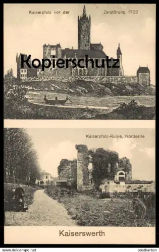 ALTE POSTKARTE KAISERSWERTH KAISERPFALZ VOR ZERSTÖRUNG 1702 RUINE NORDSEITE Düsseldorf cpa postcard Ansichtskarte AK
