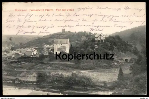 ALTE POSTKARTE BOUILLON FONTAINE ST PIERRE VUE DES VILLAS cpa postcard Ansichtskarte AK Feldpost-Stempel