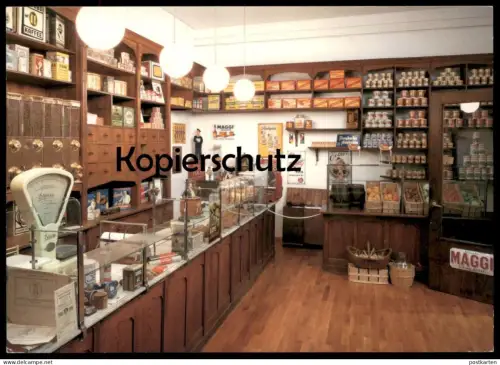 ÄLTERE POSTKARTE STADTMUSEUM MÜNSTER LADEN HENKE 1911 AROME MAGGI Westfalen Blechschild Waage sign Museum postcard