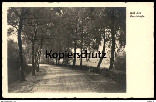 ÄLTERE POSTKARTE AUF DER LANDSTRASSE STEMPEL BAD DOBERAN Straße Weg street road route rue Allee alley cpa postcard AK