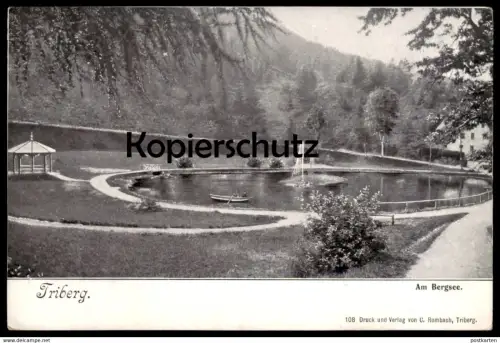 ALTE POSTKARTE TRIBERG AM BERGSEE FONTAINE BOOT fountain AK Ansichtskarte cpa postcard