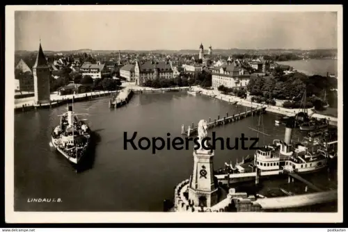 ALTE POSTKARTE LINDAU BODENSEE DAMPFER BAVARIA 1935 steam ship bateau à vapeur cpa postcard AK Ansichtskarte