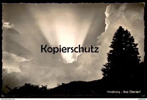 ÄLTERE POSTKARTE HINDELANG BAD OBERDORF WETTER SONNE & WOLKEN sun clouds soleil nuages weather AK postcard Ansichtskarte