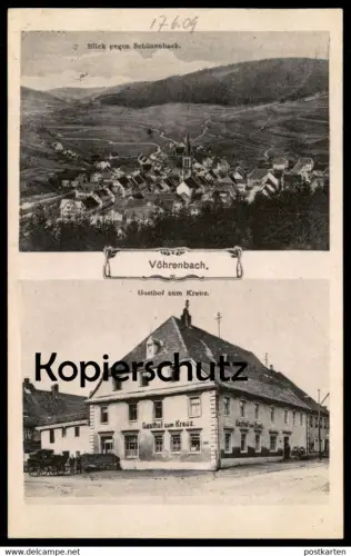 ALTE POSTKARTE VÖHRENBACH GASTHOF ZUM KREUZ BLICK GEGEN SCHÖNENBACH 1909 Schwarzwald cpa postcard AK Ansichtskarte